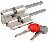 Картинка Цилиндровый механизм под вертушку (дл. шток) Cisa ASIX PRO OE307-87.12 (90 мм/55+10+25), НИКЕЛЬ